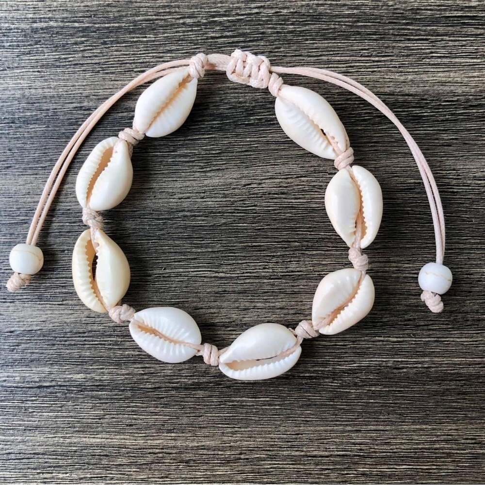 Real Puka Shell Seashell Summer Adjustable Anklet